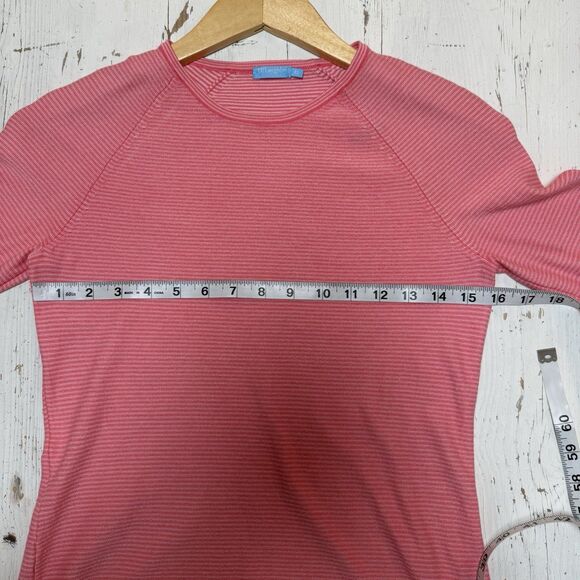 J.McLaughlin Janie Sweater Top XS Coral Cotton Blend Button Cuff Women's Preppy - Picture 6 of 11